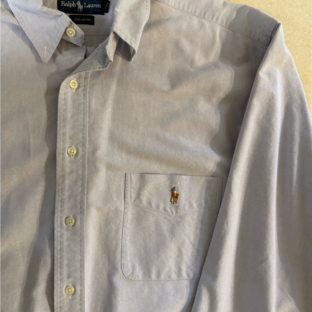 Ralph Lauren Men's Light Gray Button Down Shirt